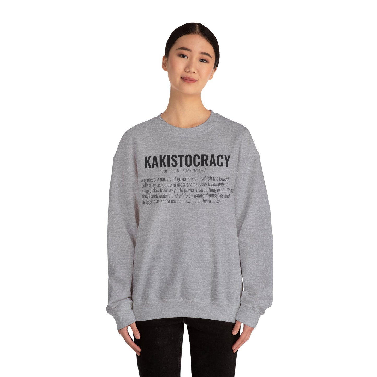 Kakistocracy #2  — Black Text — Unisex, Heavy Relaxed Fit Sweatshirt