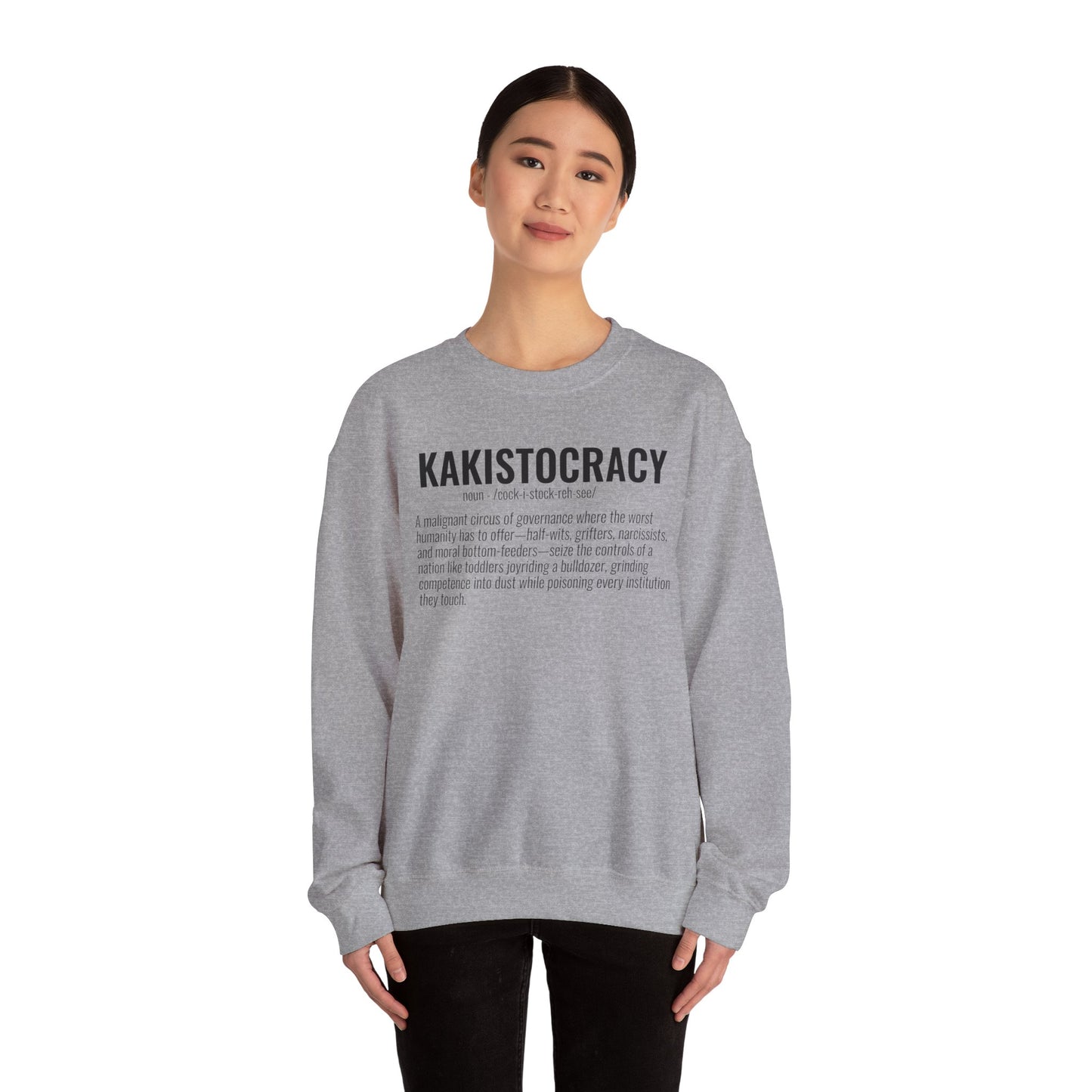 Kakistocracy #3  — Black Text — Unisex, Heavy Relaxed Fit Sweatshirt