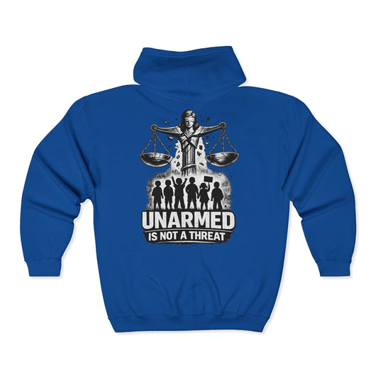 SHATTERED SCALES — Full-Zip Hoodie — White Graphic — Unisex, Heavy Classic Fit