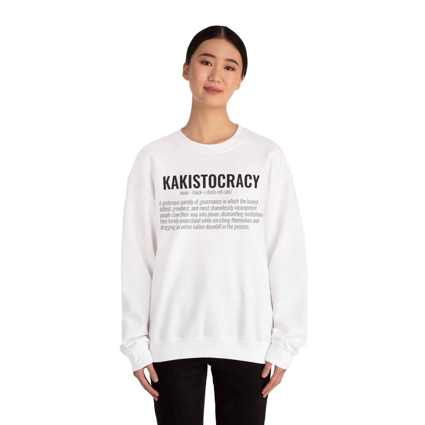 Kakistocracy #2  — Black Text — Unisex, Heavy Relaxed Fit Sweatshirt