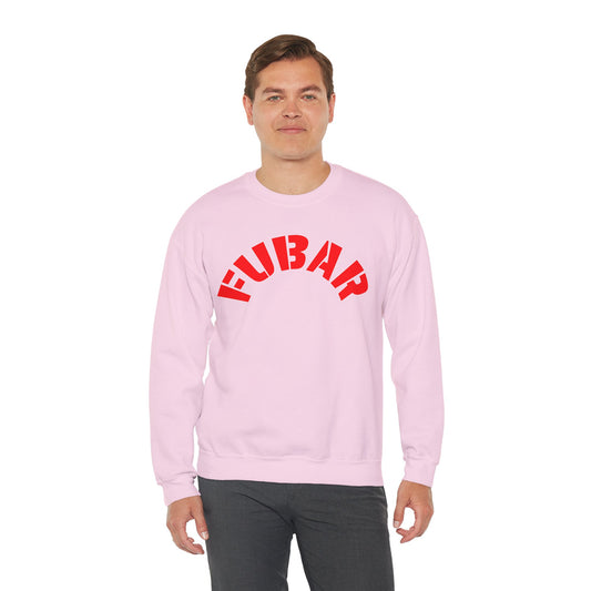 FUBAR  — Red Text — Unisex, Heavy Relaxed Fit Sweatshirt